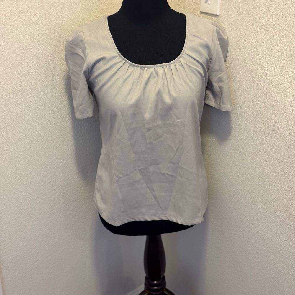 2 FOR $20 Urban Outfitters Sparkle & Fade Cut Out Back Blouse Top Puff Sleeve S